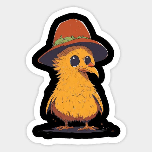 Chicken wit hat Sticker by Linkme